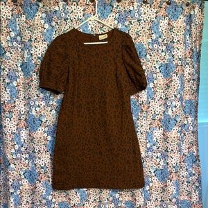 Universal Thread Brown Puff Sleeve Denim Dress